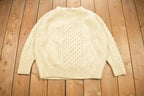 Vintage 1980s Cable Knitted Crewneck Sweater