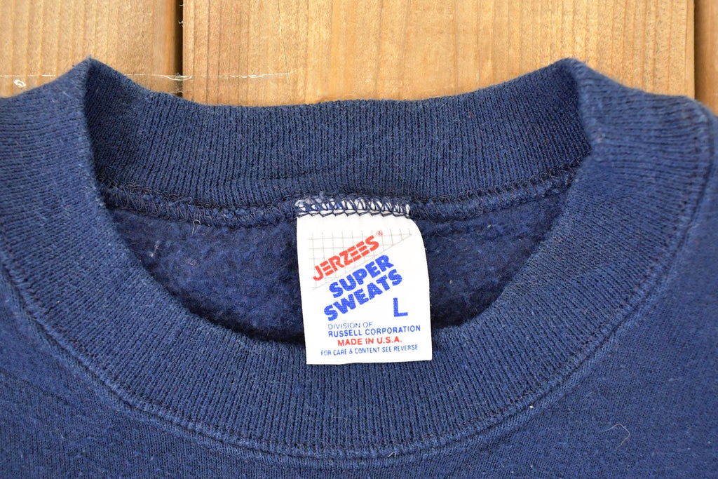 Vintage 1990s Grandpa Cute Embroidered Plaid G Crewneck Sweatshirt Mens L