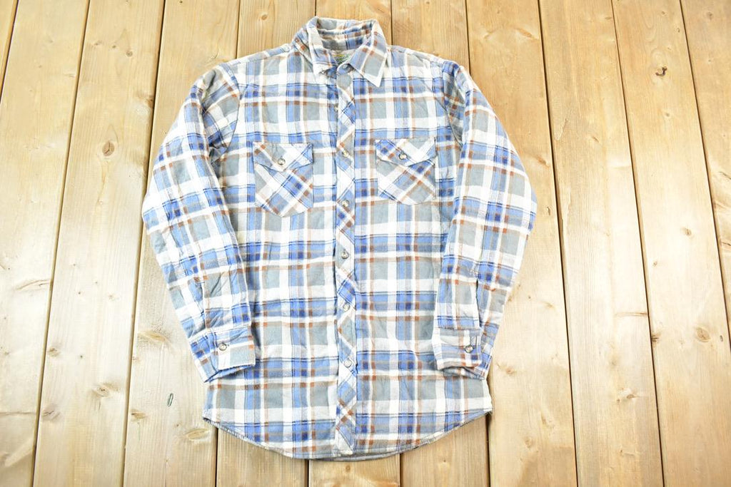 Vintage 1990s Outdoor Exchange Plaid Flannel Lined Button Up Shirt Mens S
