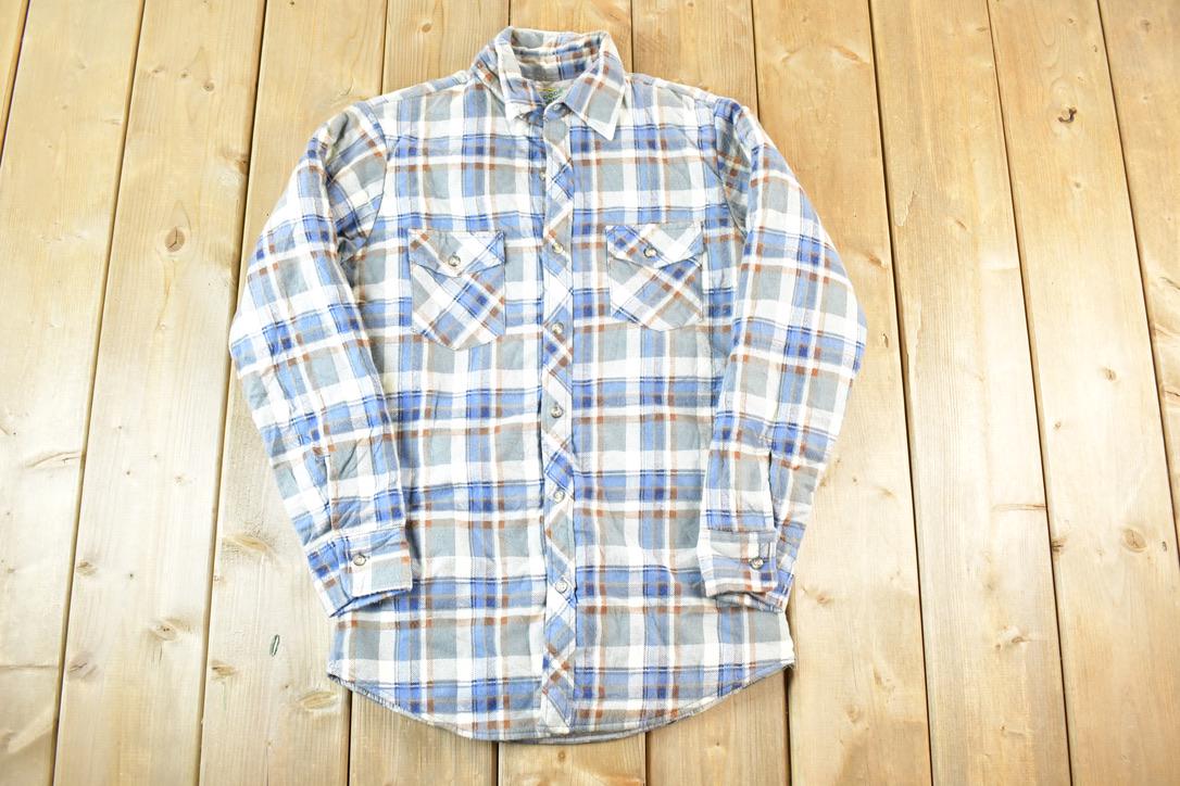 Vintage 1990s Outdoor Exchange Plaid Flannel Lined Button Up Shirt Mens S