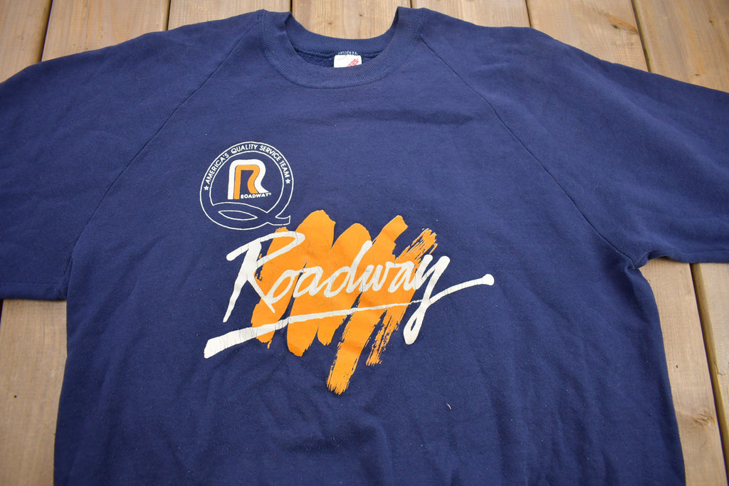 Vintage 1980s Roadway Service Team Graphic Crewneck Sweatshirt