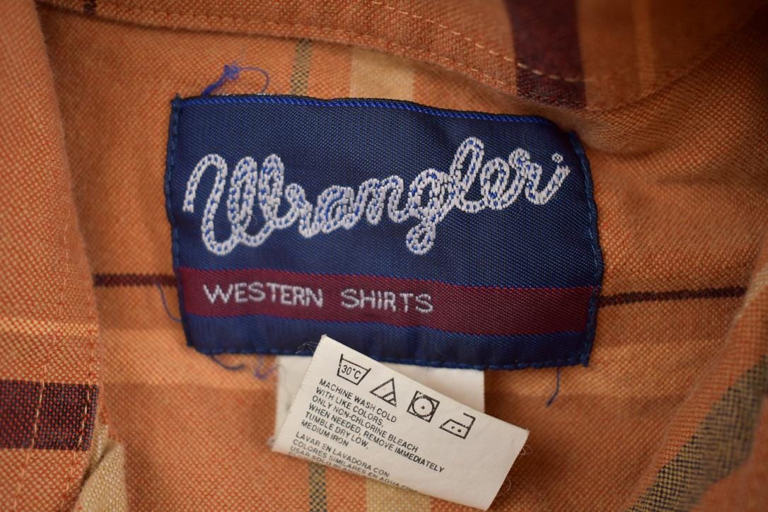 Vintage 1990s Wrangler Western Button Up Rodeo Plaid Shirt