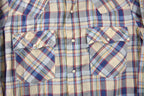 Vintage 1980s Levi's Western Wear Pearl Snap Plaid Long Sleeve Button Up Shirt Size M
