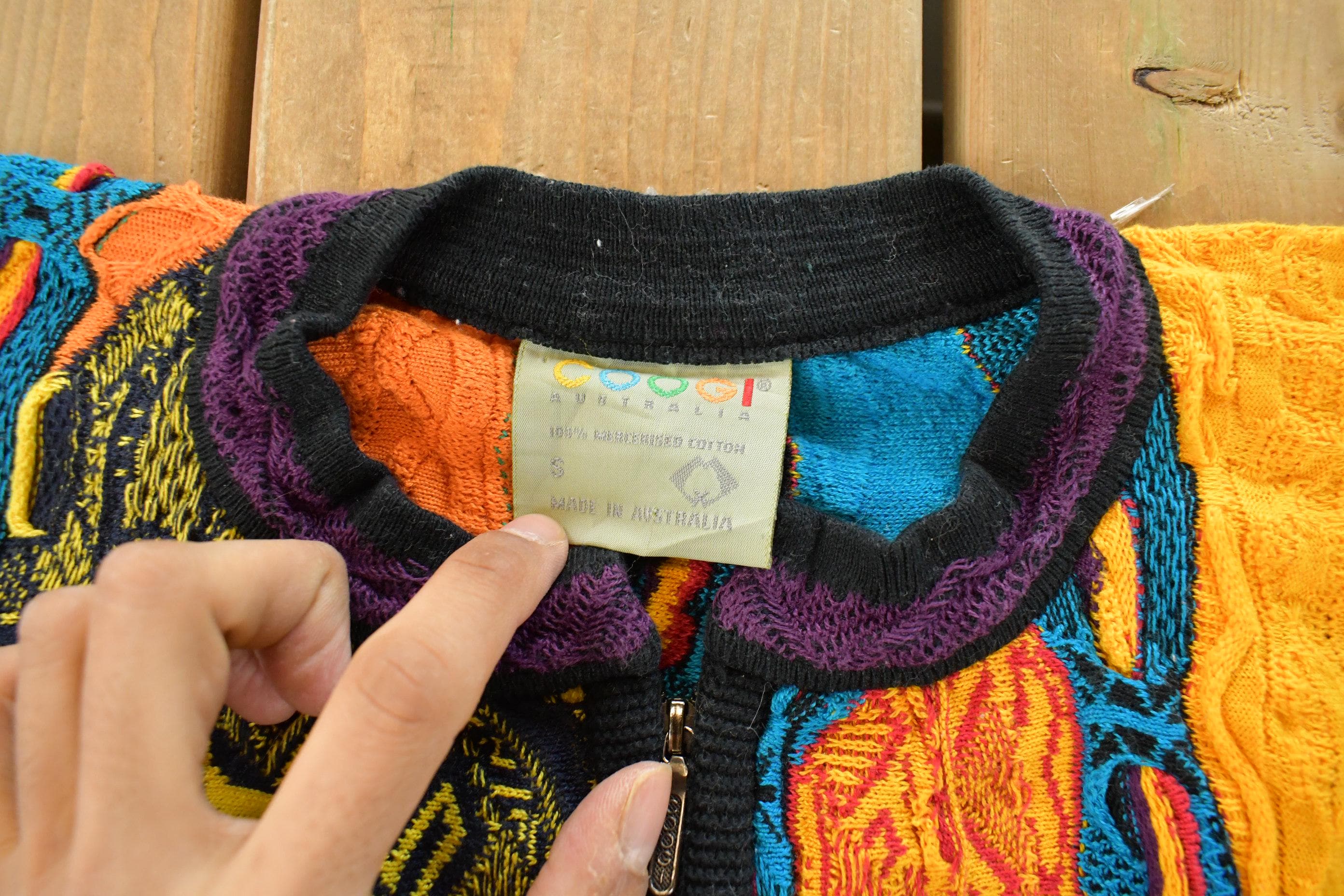 Vintage 1990s Coogi Quarter Zip 3D Knit Abstract Crewneck Sweater Women's S