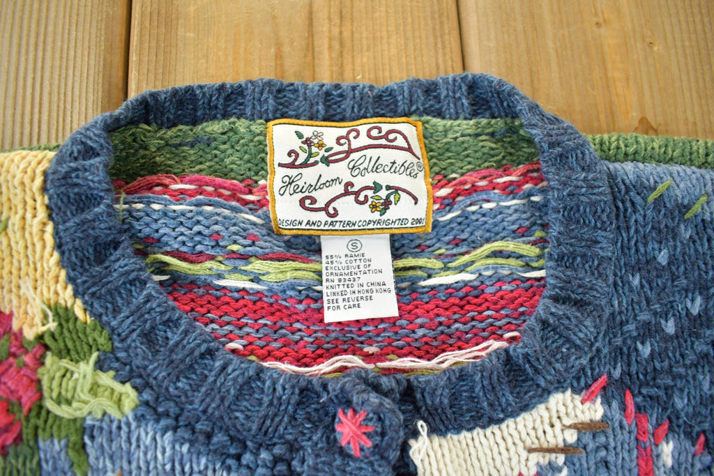 Vintage 2001 Heirloom Collectibles Knit Cardigan Sweater