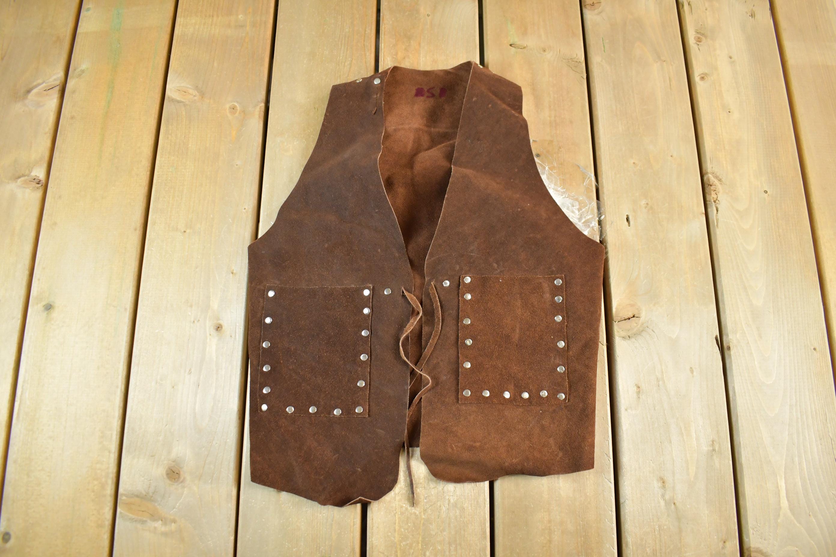 Vintage 1970s Timberwolf Suede Leather Western Vest Women's S