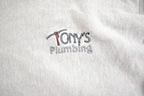 Vintage 1990s Champion Reverse Weave Tonys Plumbing Embroidered Heavy Weight Crewneck Sweatshirt Made In USA