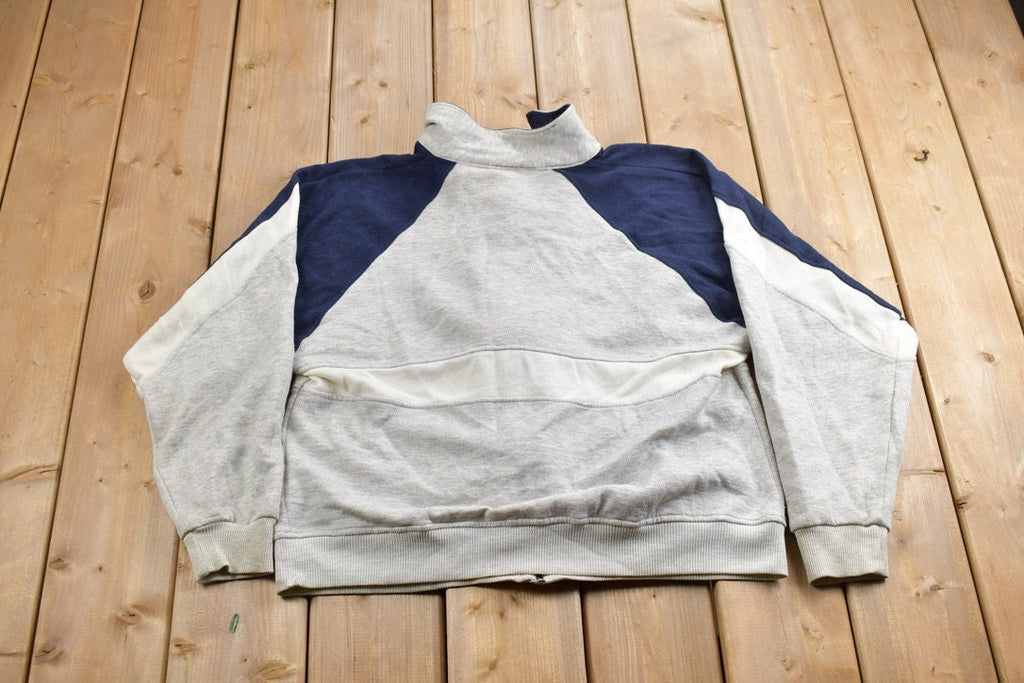Vintage 1990s Pony Zip Up Colour Block Warm Up Sweatshirt
