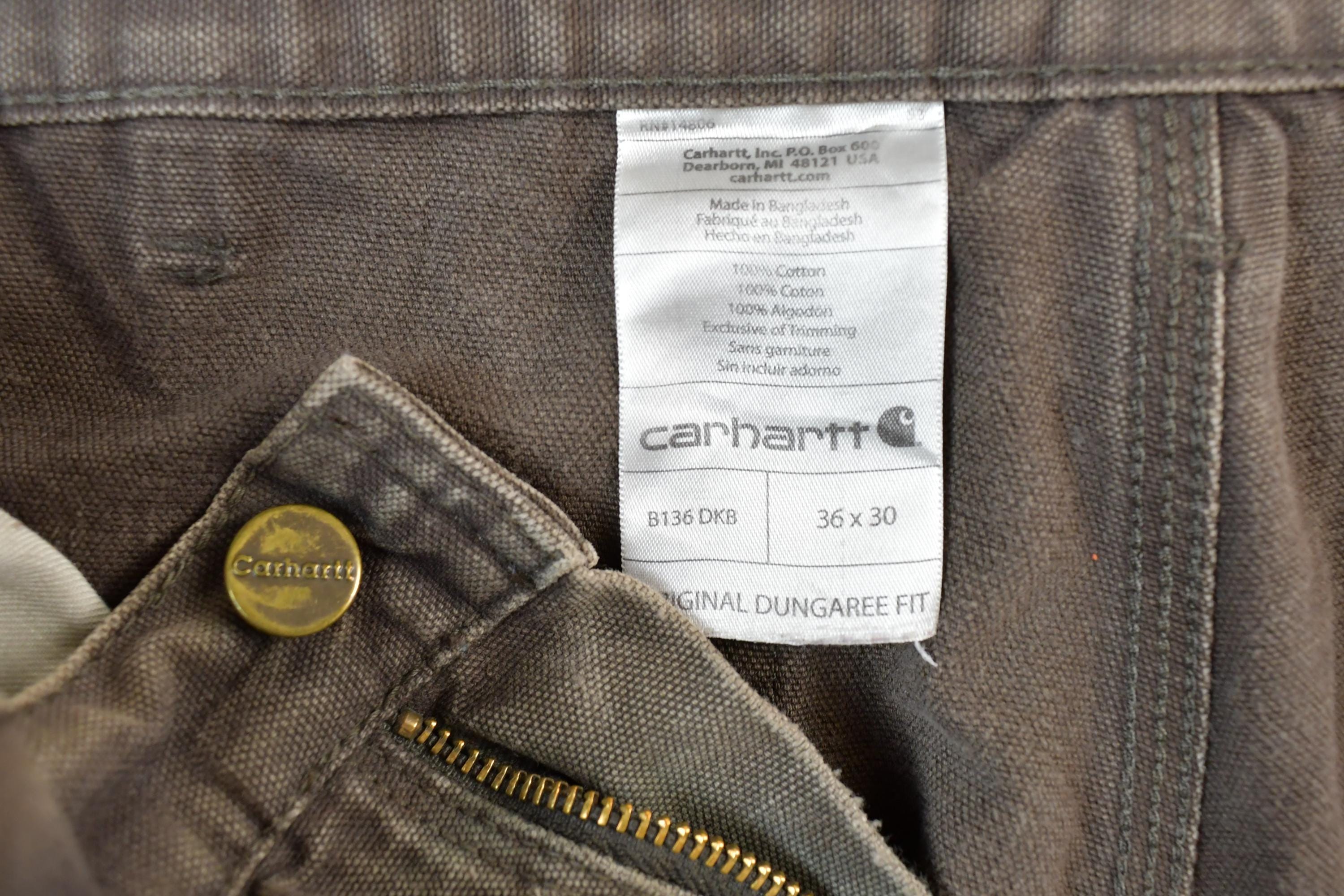 Vintage 1990s Carhartt Double Knee Dungaree Fit Work Pants Size 36x30