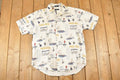 Vintage 1990s Nautica AOP Sailboats Abstract Button Up Shirt Men's L