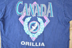 Vintage 1990s Orillia Canada Souvenir Single Stitch Graphic Print T-Shirt Made In Canada