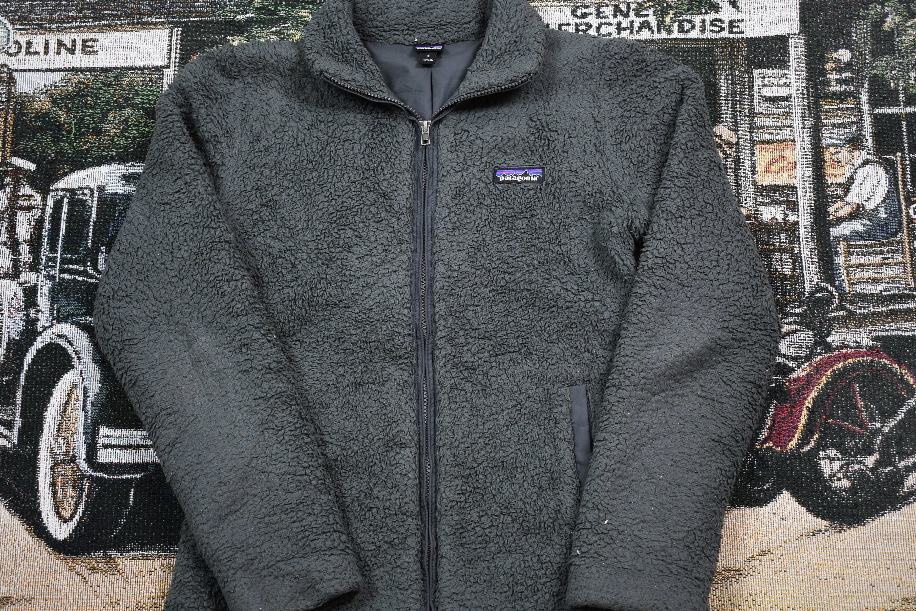 Vintage 1990s Patagonia Full Zip Deep Pile Sweater
