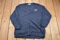 Vintage 1990s Credit Union Embroidered Logo Knit Cardigan