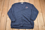 Vintage 1990s Credit Union Embroidered Logo Knit Cardigan