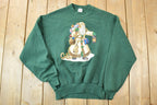Vintage 1990s Saint Nicolas Cute Santa Crewneck Sweater