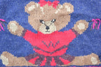 Vintage 1990s Woolrich Teddy Bear Hand-framed 100% Wool Knit Sweater