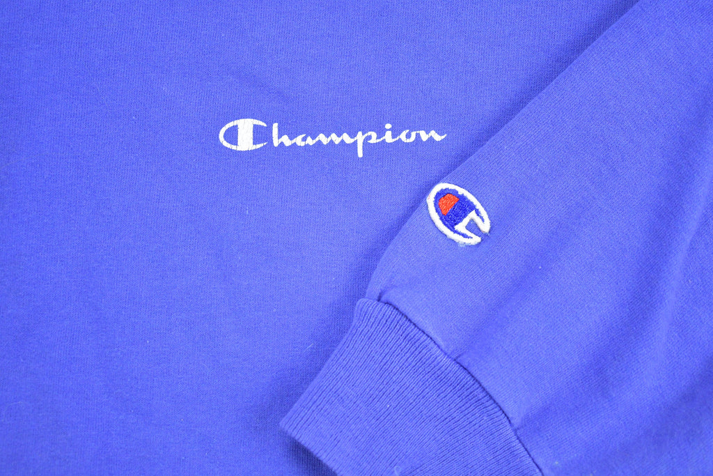 Vintage 1990s Champion Blank Blue Crewneck Sweatshirt