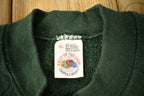 Vintage 1980s Fruit Of The Loom Forest Green Blank Raglan Crewneck Sweatshirt