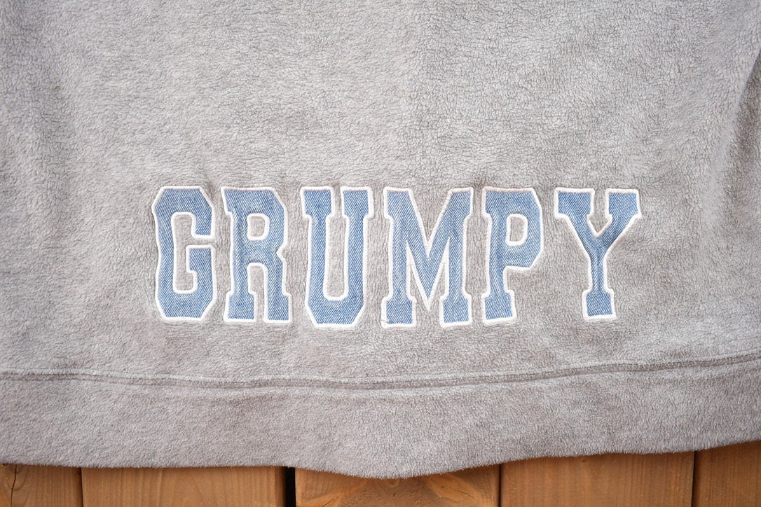 Vintage 1990s Disney Grumpy Dwarf Graphic Fleece Hoodie