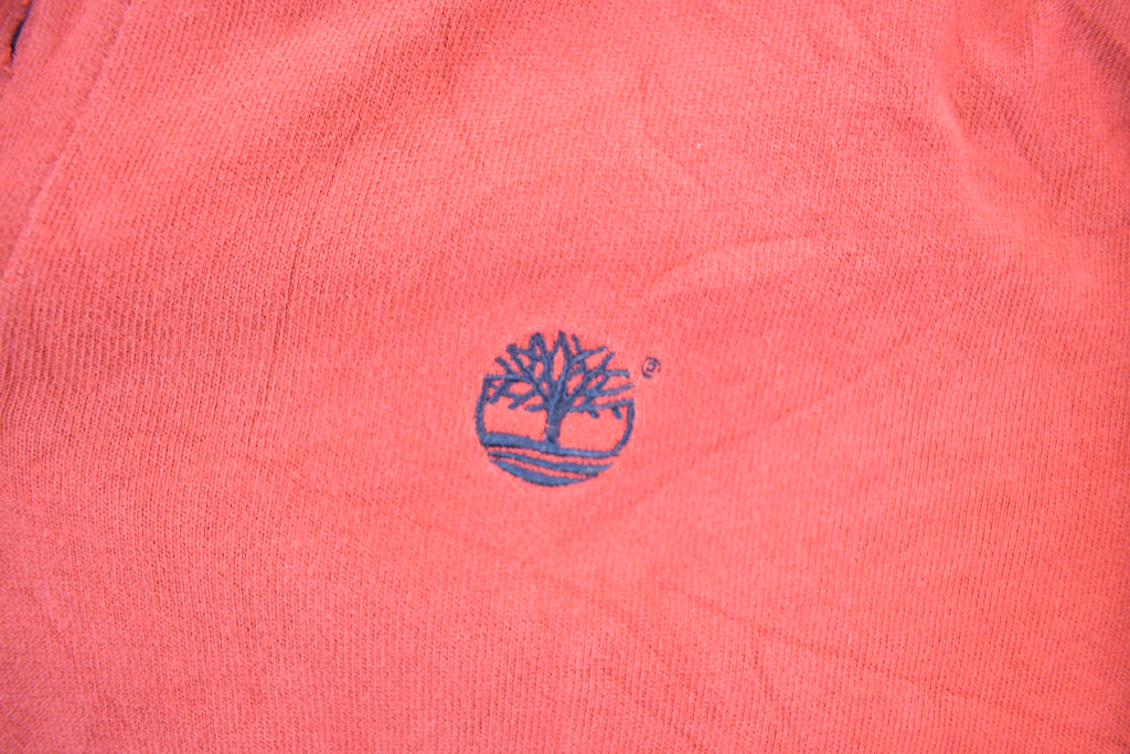 Vintage 1990s Timberland Red Quarter Button Tree Logo Button Up Shirt