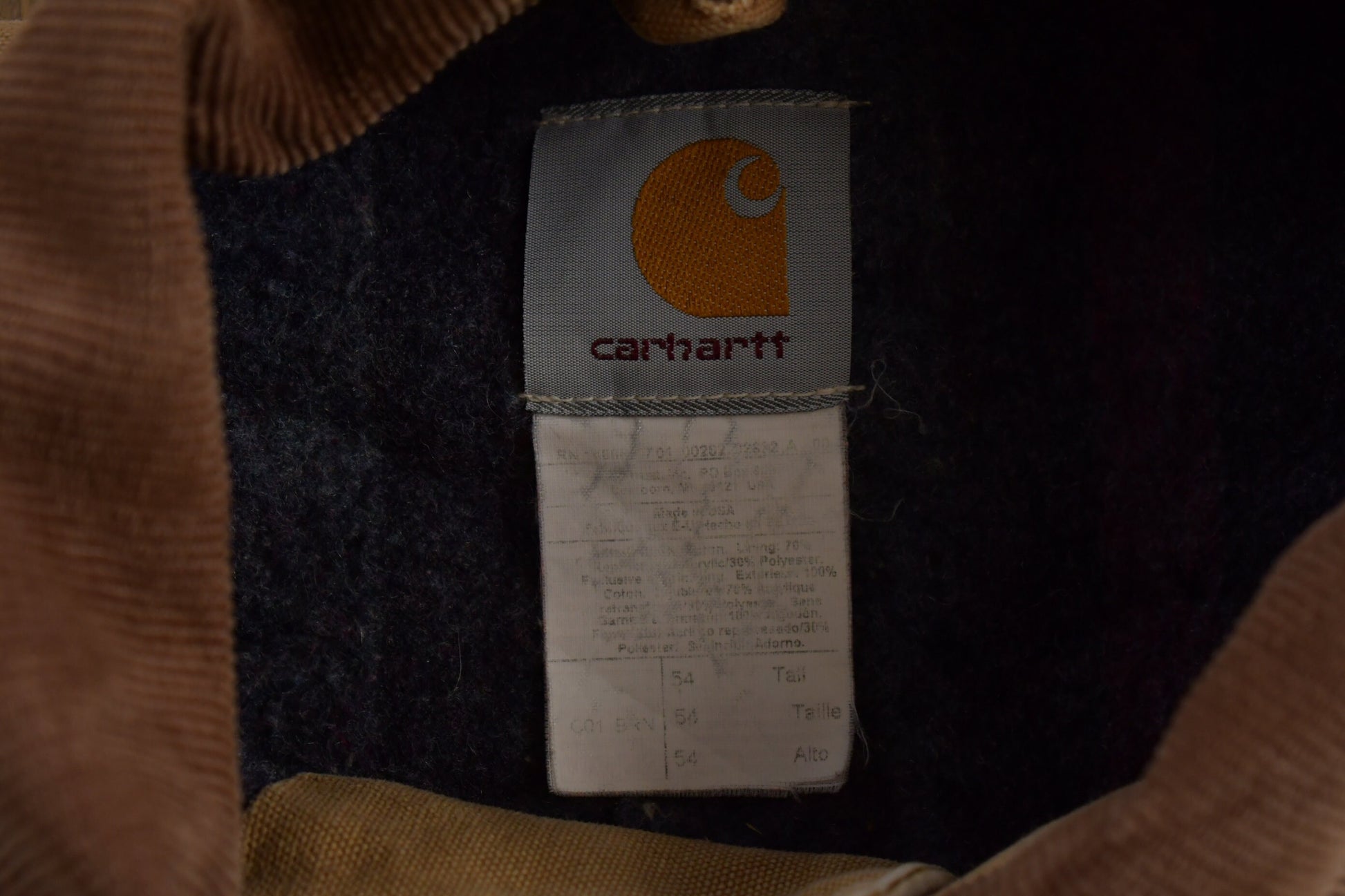 Vintage 1980s Carhartt Blanket Lined Chore Coat