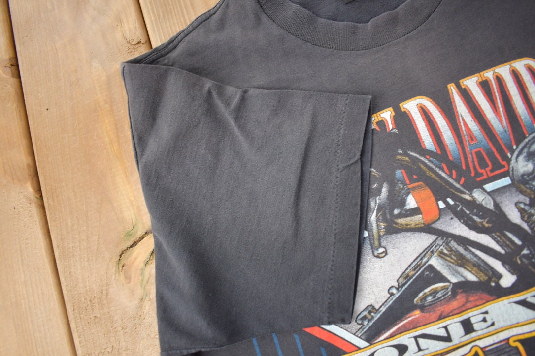 Vintage 1992 Harley Davidson Motorcycles Ventura California Single Stitch Graphic T-Shirt Made In USA