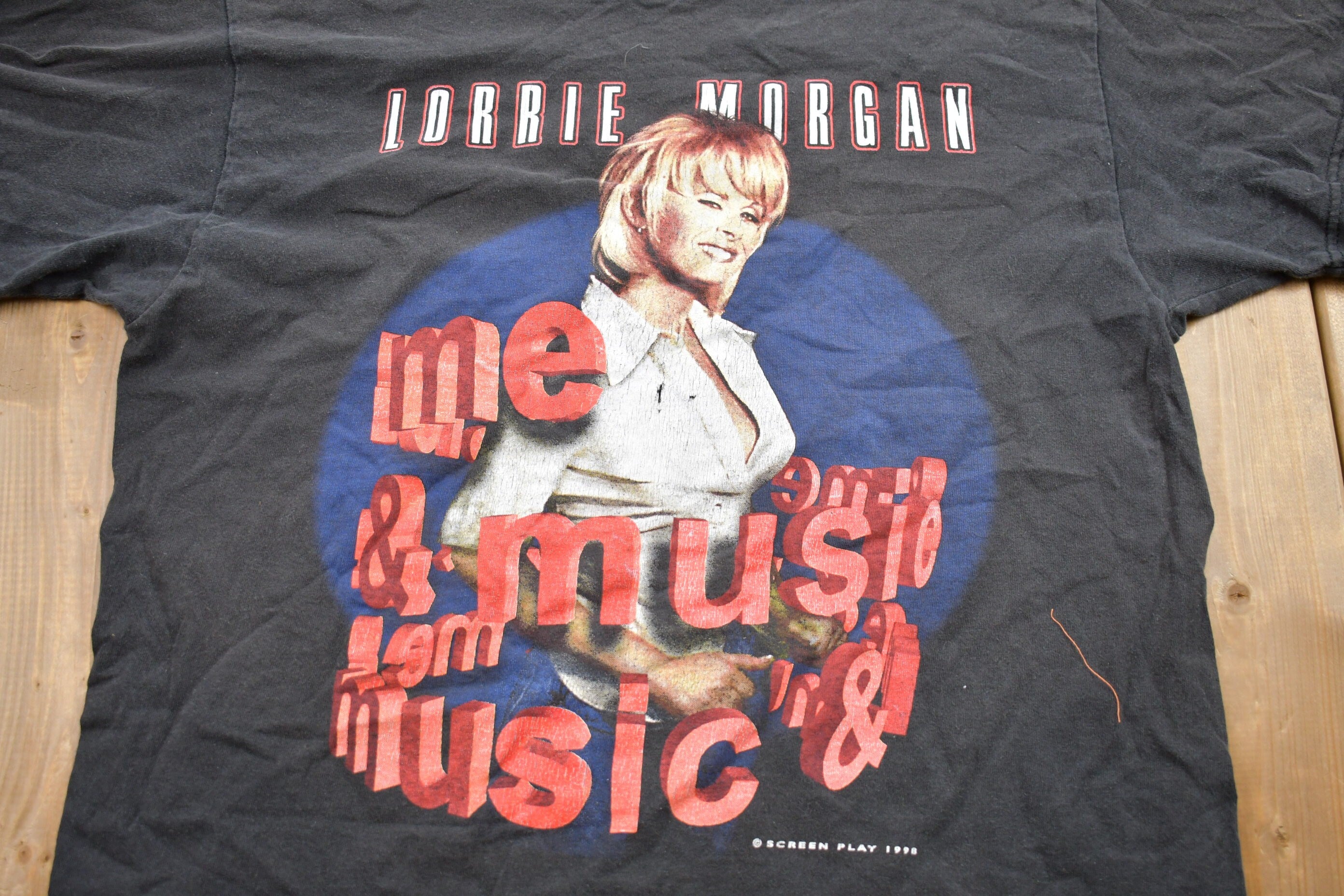 Vintage 1998 Lorrie Morgan Graphic Band T-Shirt Music Promo