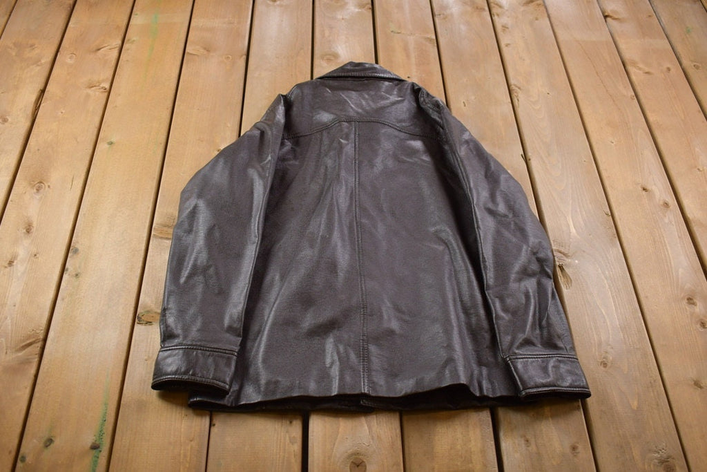 Vintage 1990s Christopher Rand Leather Varsity Jacket