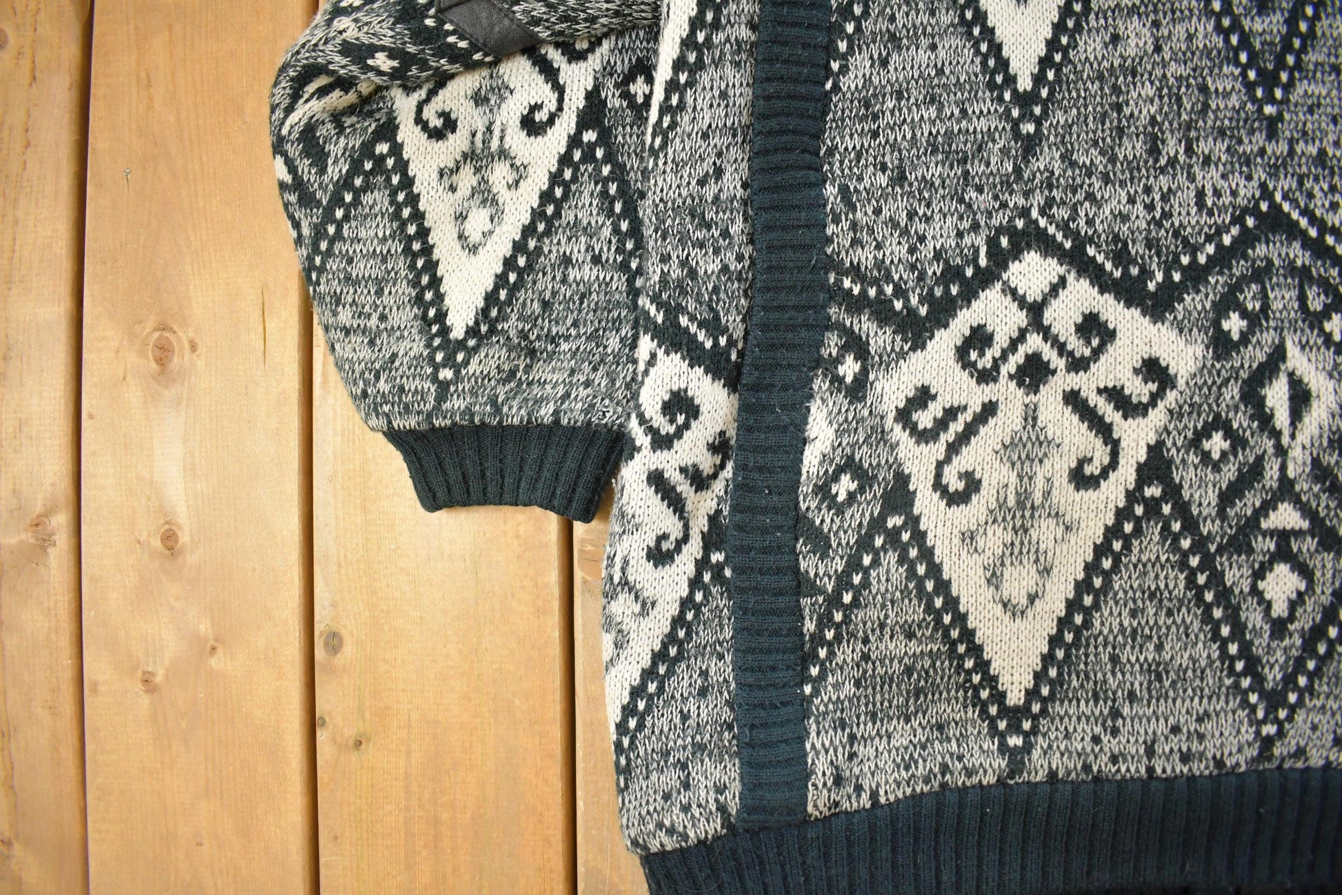 Vintage 1990s Carriage Court Knit Sweater Jacket Women's Medium