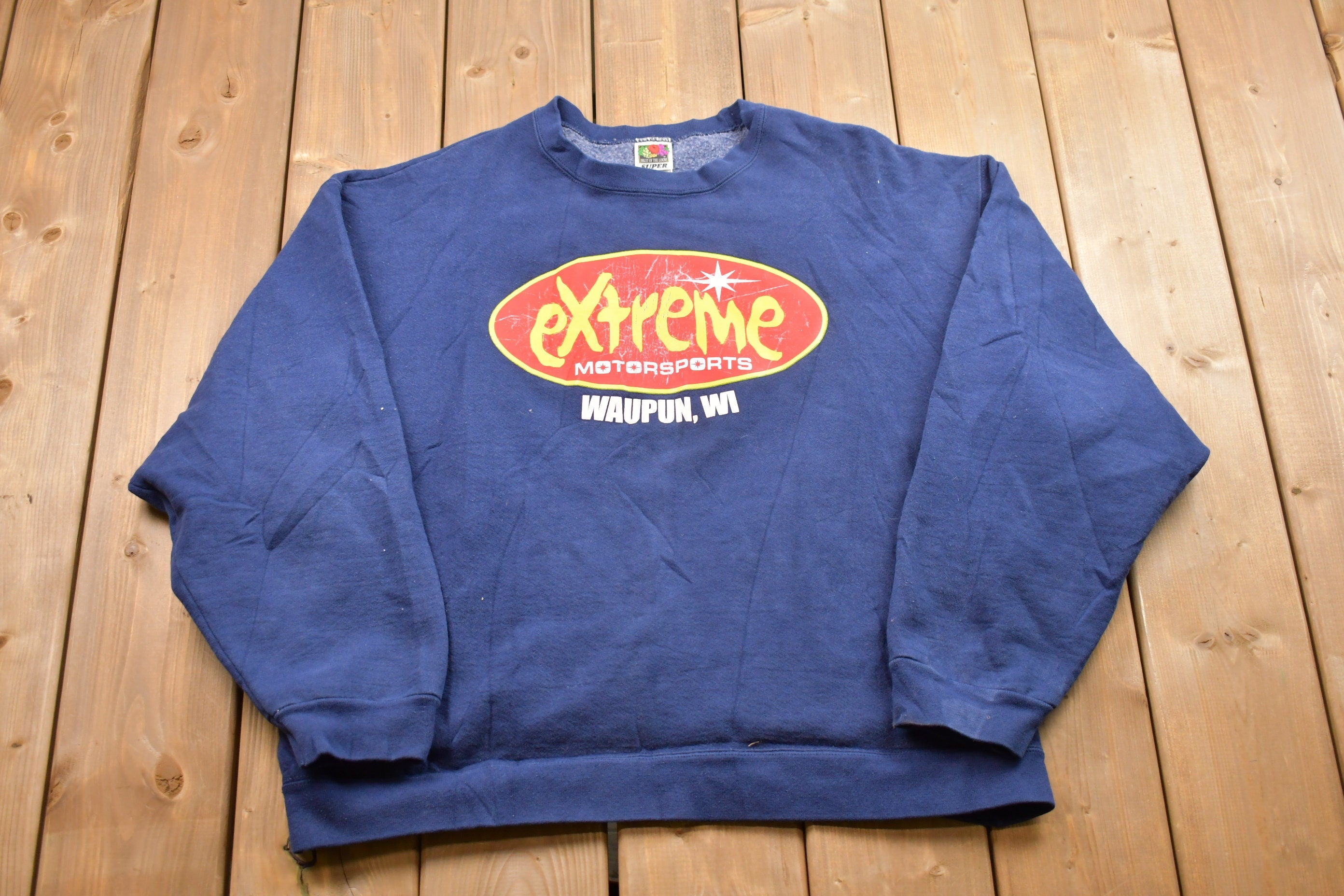 Vintage 1990s Extreme Motorsports Wisconsin Crewneck Sweatshirt