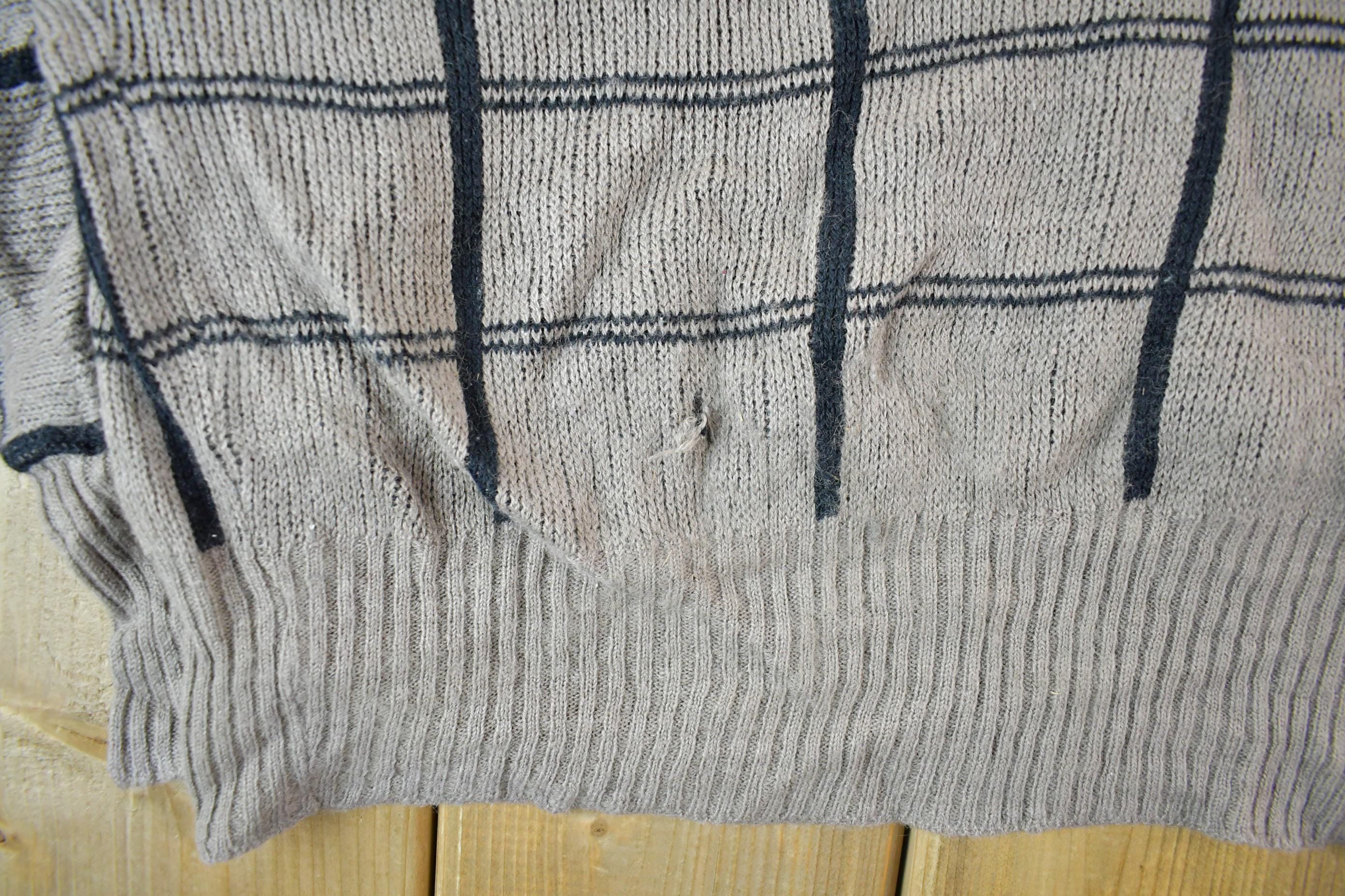 Vintage 1990s Knit Crewneck Sweater Adult L Cropped