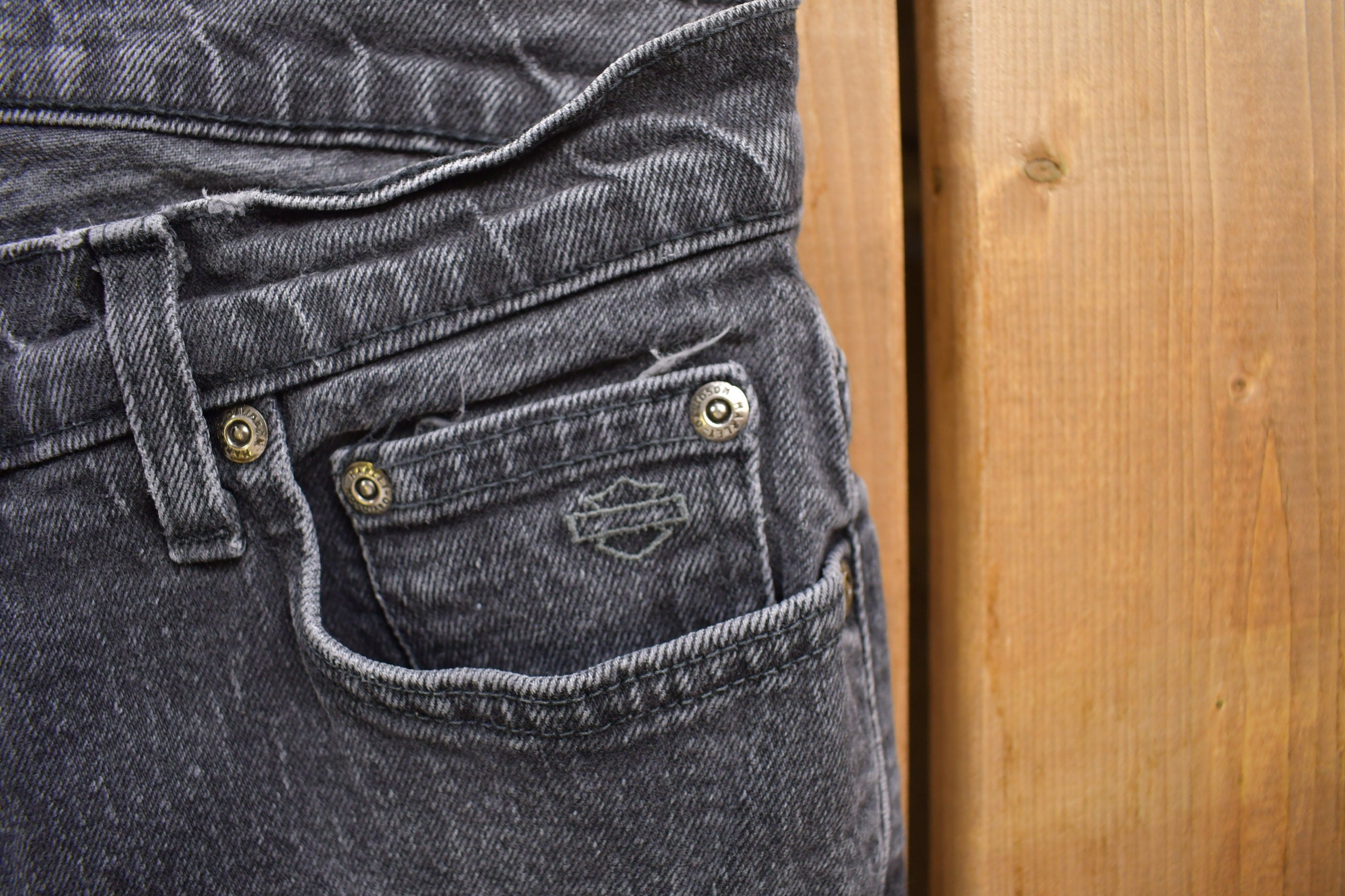 Vintage 1990's Harley Davidson Black Stonewash Jeans 30 x 27