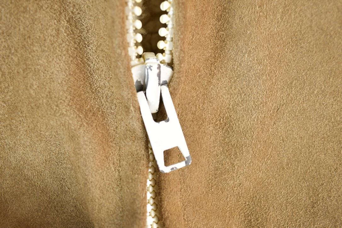 Vintage 1970s William Barry Suede Leather Hooded Jacket Coat Perfectly Distressed Made In USA