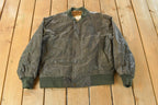Vintage 1990s Officer's Club Leather Bomber Flight Jacket Men's Medium