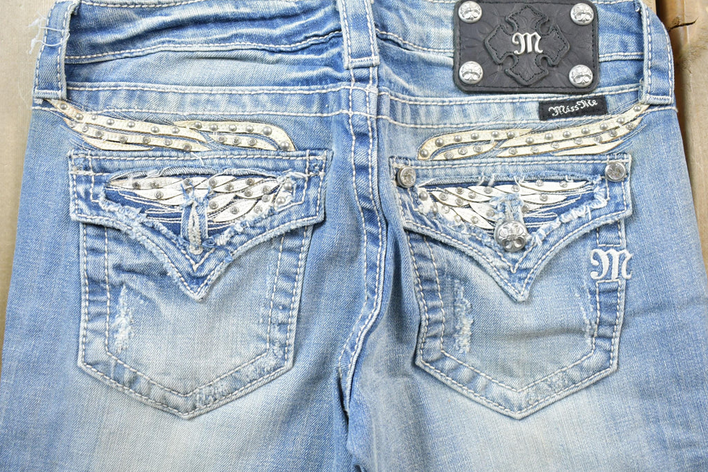 Vintage Y2K Miss Me Bedazzled Low Rise Jeans Size 26x32