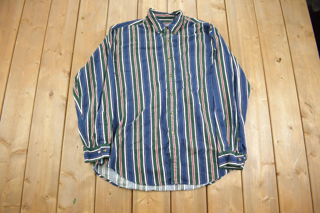 Vintage 1990s KnightsBridge Striped Long Sleeve Dress Shirt