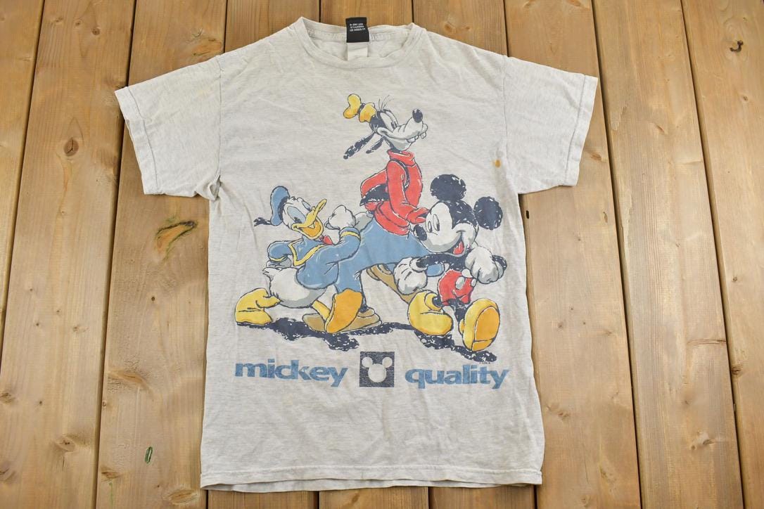 Vintage 1990s Mickey Quality Disney Cartoon Promo T-Shirt