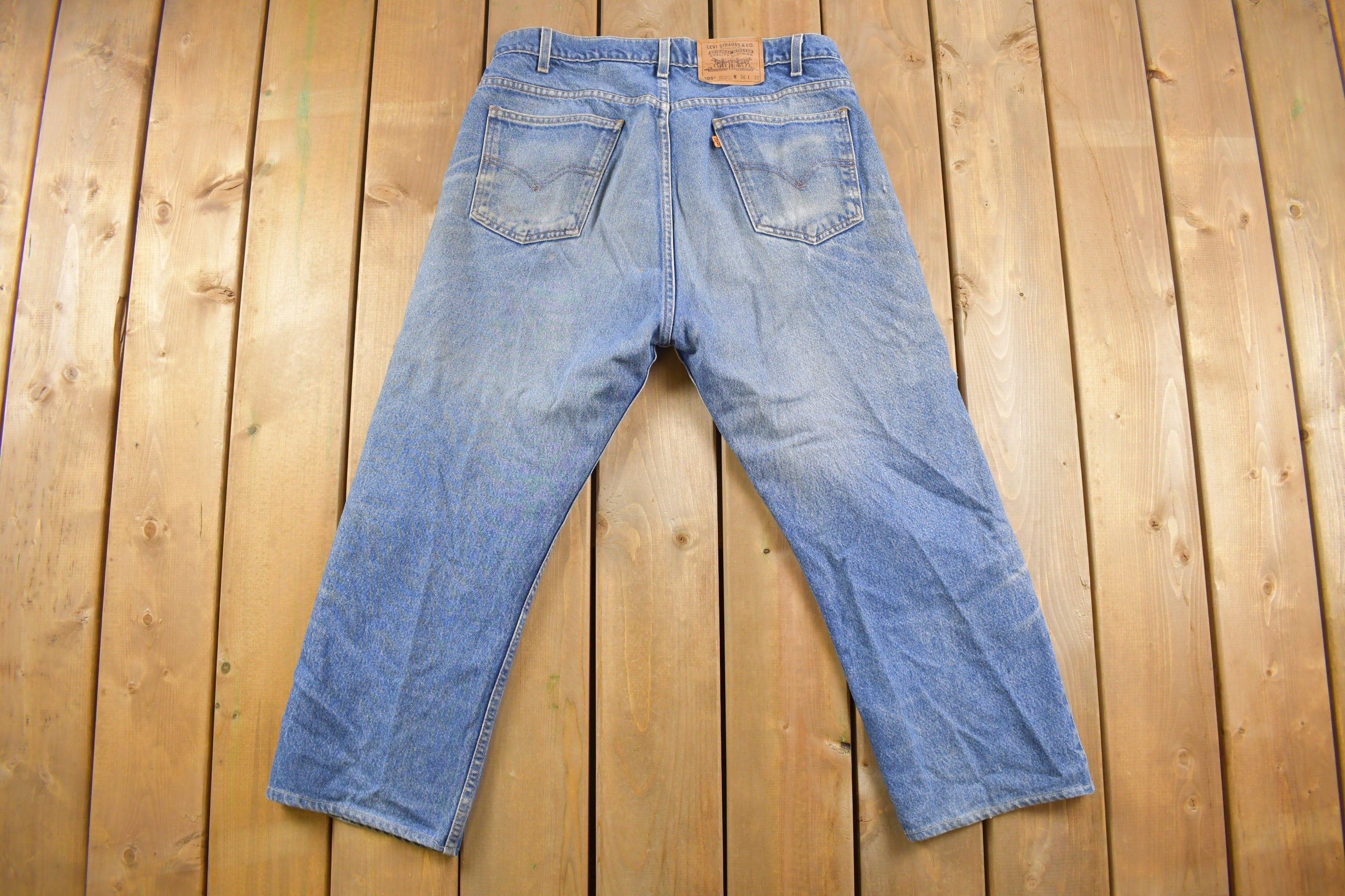Vintage 1990s Levi's 505 Orange Tab Denim Jeans Size 34 x 24