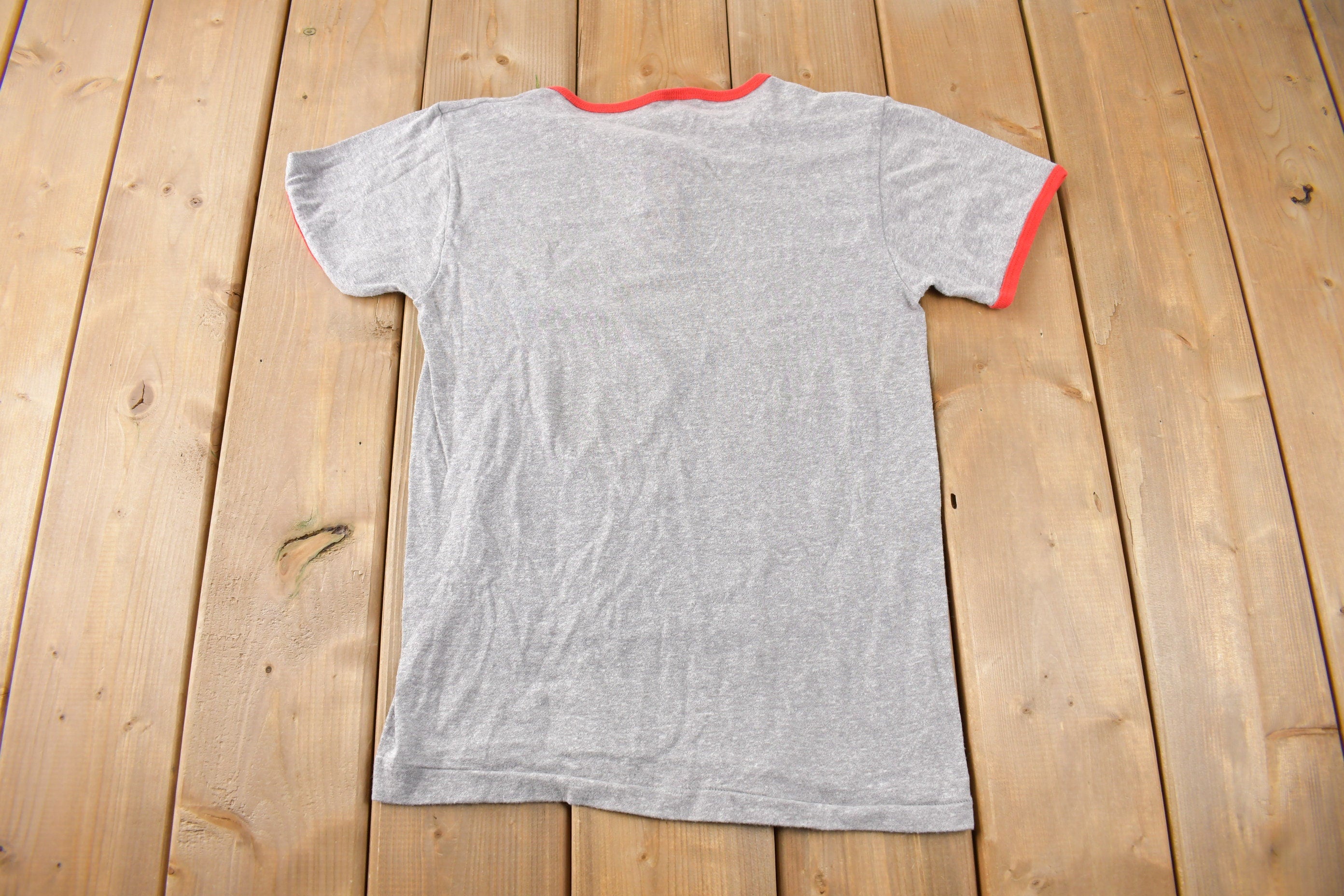 Vintage 1980s Huron Champion Henley Ringer T-Shirt Made In USA