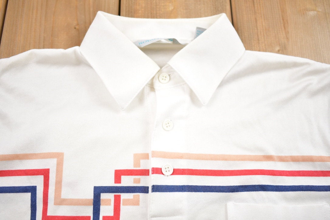 Vintage 1990s Royale Air Button Up Collar T Shirt