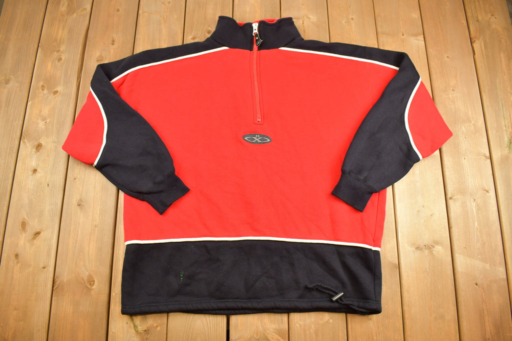 Vintage 1990s Boom X Embroidered Quarter Zip Sweatshirt