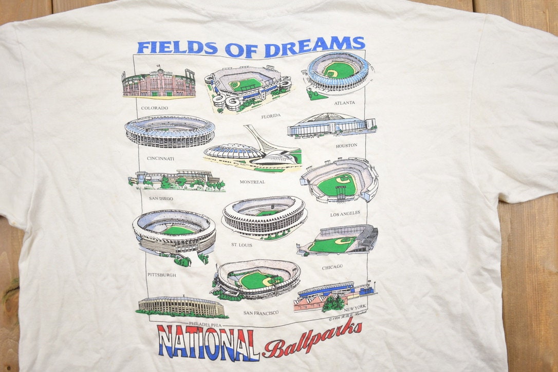 Vintage 1990s Fields Of Dreams American Baseball Theme Graphic T Shirt