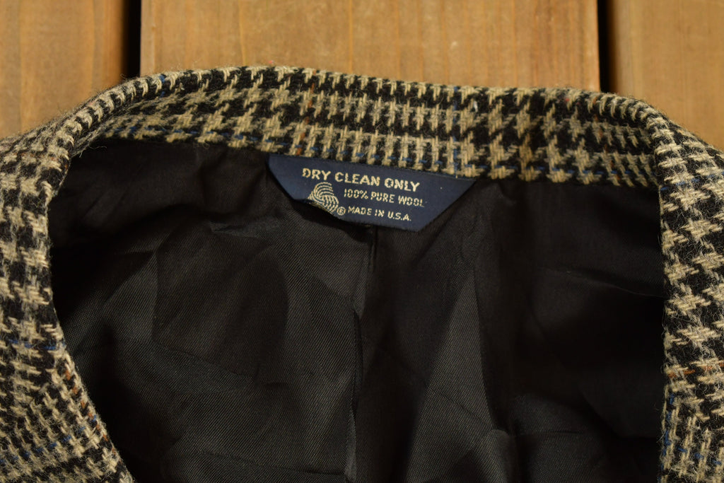 Vintage 1990s Wool Blazer Plaid Jacket