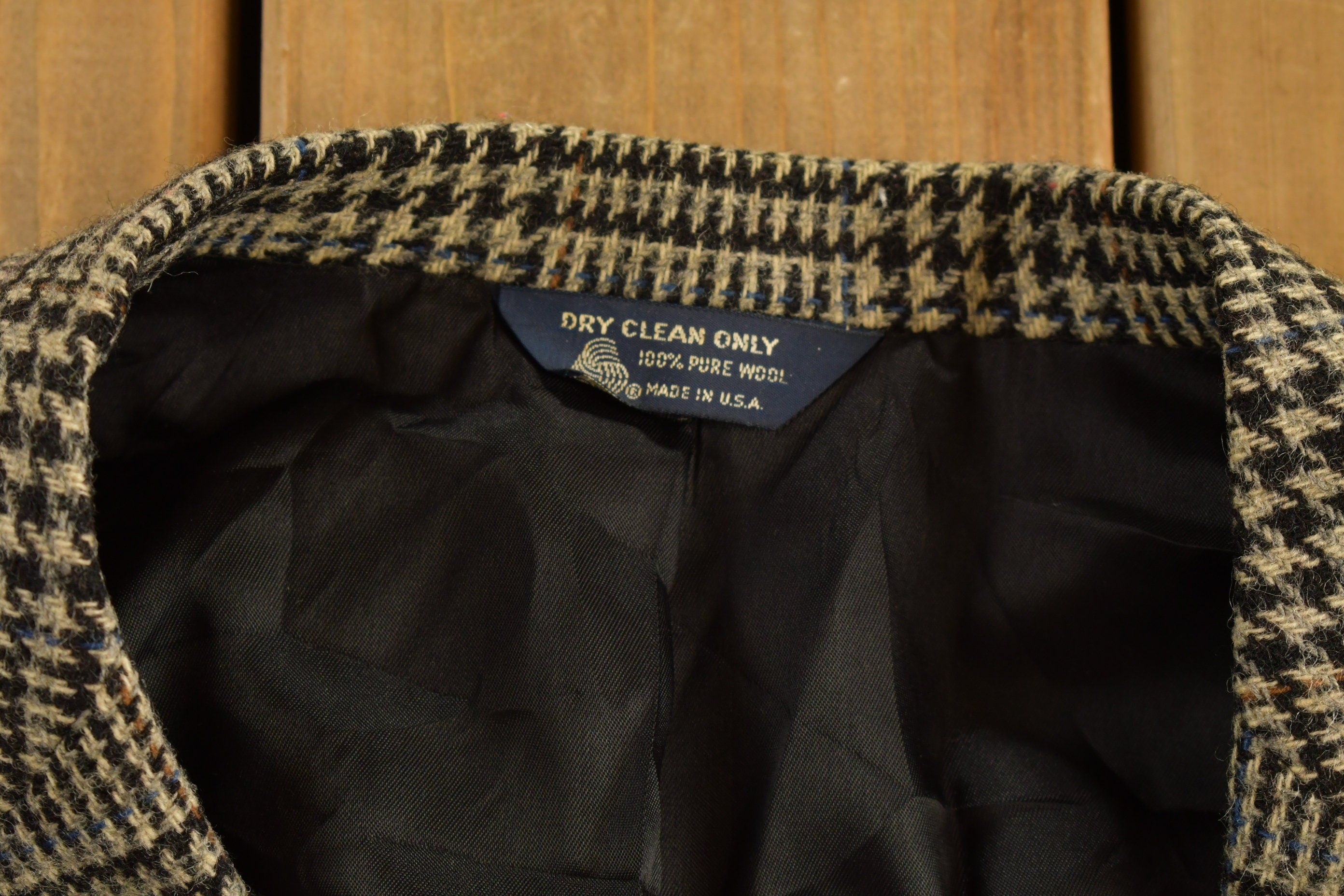 Vintage 1990s Wool Blazer Plaid Jacket