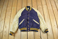Vintage 1970s Wool Letterman Jacket: Leather Sleeves, Size 42