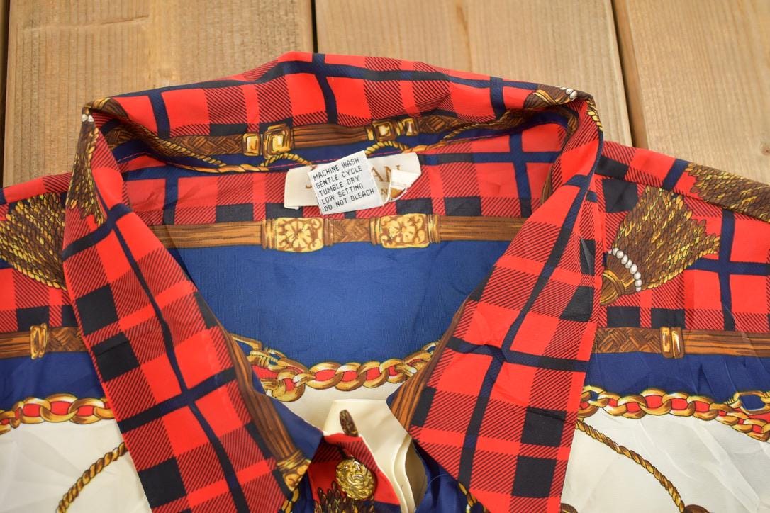 Vintage 1990s Womens Western Graphic Button Up Shirt