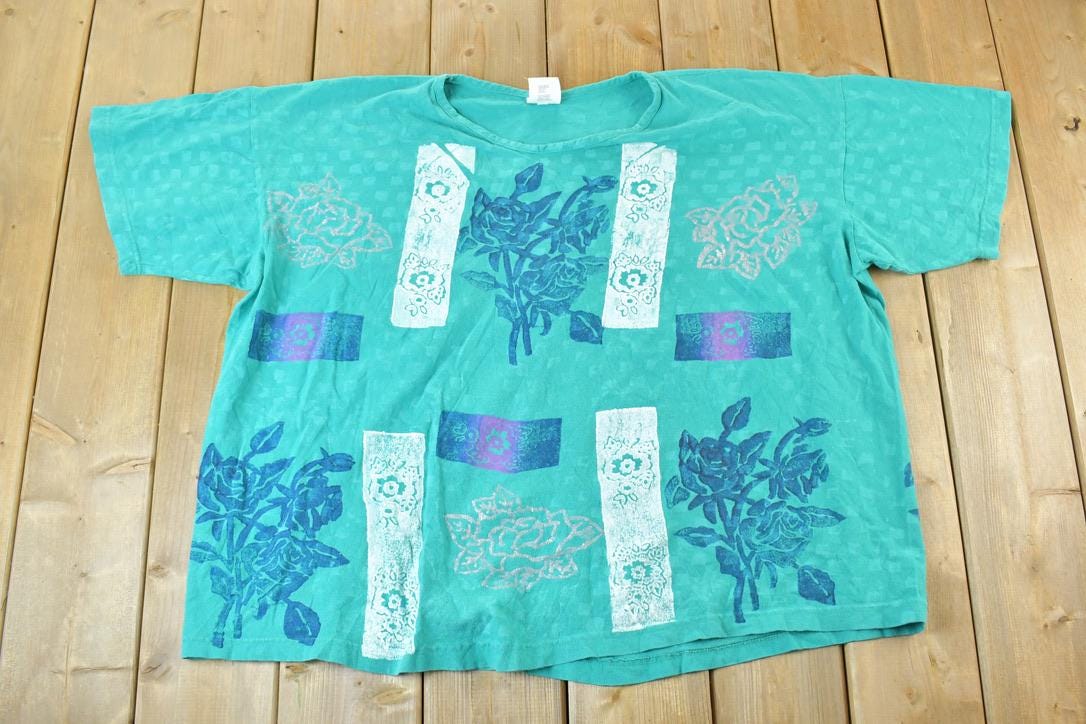 Vintage 1990s EZL Floral AOP Single Stitch T-Shirt