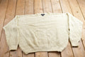 Vintage 1990s Finalist Beige Knitted Crewneck Sweater