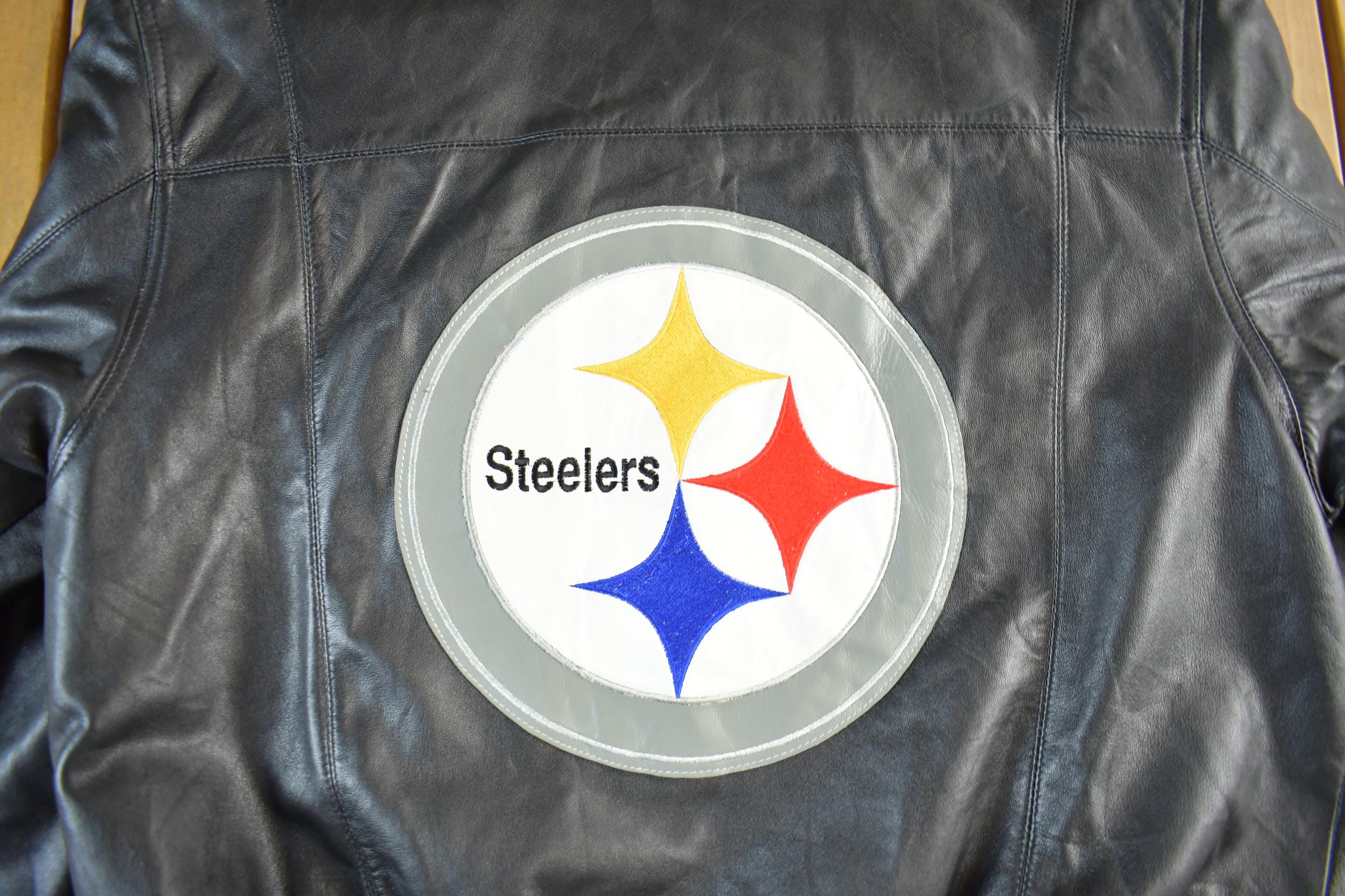 Vintage 1990s Pittsburgh Steelers Leather Varsity NFL Football Jacket Men's Large