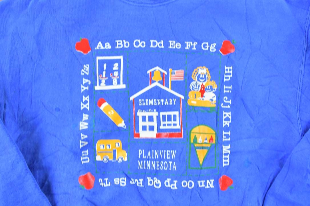 Vintage 1990s Plainview Minnesota Schools Souvenir Heavyweight Crewneck Sweatshirt